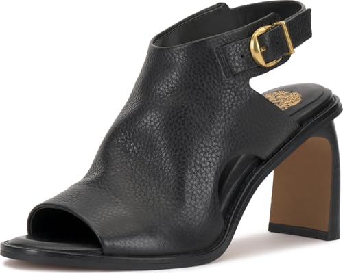 Vince Camuto Women's Fezisha Peep Toe Sandal, Black, 10