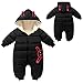Produktbild Zhen+ Unisex Baby Overall für 0-24 Monate Junge Mädchen Strampler Jumpsuit Daunenmantel mit Kapuzen Warme Winter Säugling Spielanzug Schlafanzug Outfit Wintermantel (0-3 Monate, 2-Schwarz)