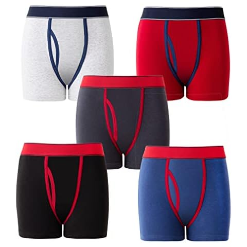 Boys Boxers 5 Pairs of Kids Trunks Boxer Short Easy Care Cotton Stretch Underwear Pants Boxer Shorts Cover