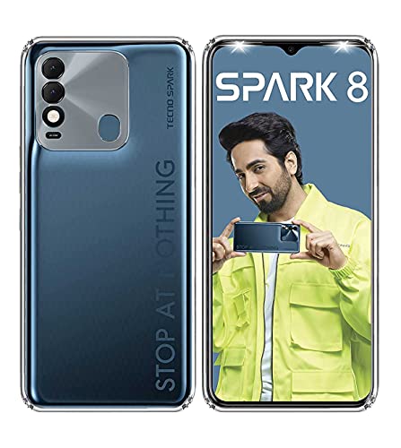 Image of Soft Flexible Silicone Back Cover Compatible with Tecno Spark 8, Transparent Case