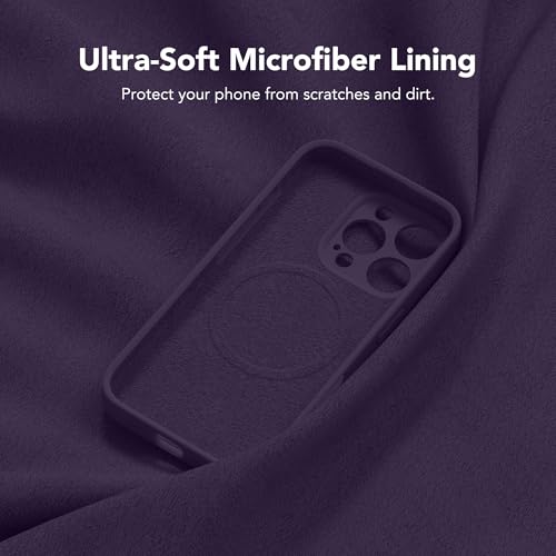 Image of Magnetic for iPhone 16 Pro Max Case, Compatible with MagSafe, [Full Camera Protection][Screen Protector] Silicone Shockproof Protective Phone Case for iPhone 16 Pro Max 6.9 inch, Deep Purple