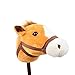 Linzy Plush Hobby Horse Stick Toy, Adjustable Telescopic Stick, Adjust to 3 Different Sizes, For Cowboy and Cowgirl of Different Ages, Light Brown