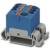 Phoenix Contact CONTACT PTFIX 10/6X4-NS35A BU Verteilerblock, 57 A, Anzahl der Anschlüsse 7, Querschnitt 0,5 mm²-10 mm², AWG 20-6, Breite 27,9 mm, Blau, 1 Stück