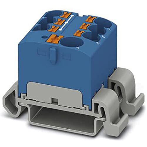Phoenix Contact CONTACT PTFIX 10/6X4-NS35A BU Distribution Block 57 A Number of Ports 7 Cross Section 0.5mm²-10mm² AWG 20-6 Width 27.9mm Blue (Pack of 1)