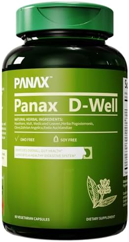 Panax D-Well Digestive Support Capsules for Gut Health – Herbal Supplement with NPN Certification, Natural Ingredients for Daily Digestive Comfort