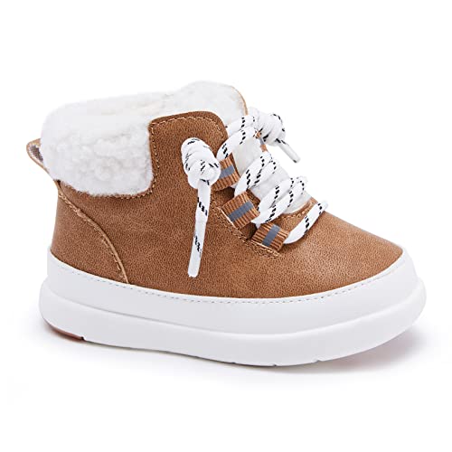 Bmcitybm Baby Snow Boots Boys Girls Winter Shoes Non-Slip Outdoor 6 9 12 16 18 20 24 Sneakers Brown Size 12-18 Months Toddler #TOP3