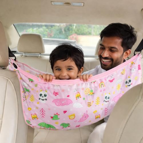 Image of Car Cradle Hammock for 0 to 3 Year Baby | Cotton Jhula with Adjustable Belt & Hanger | Portable Nap Kit Setup in Seconds