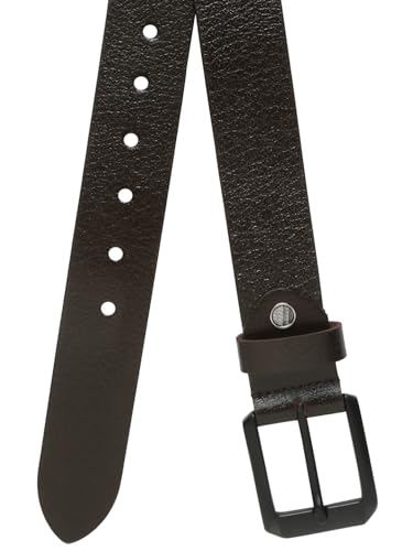 Image of TEAKWOOD LEATHERS Men's Casual Leather Belt, 6 Holes, Classic Buckle Lock Belts for Men | T BT EC 1