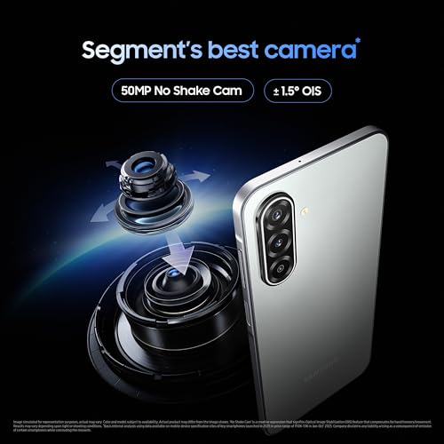 Image of Samsung Galaxy M17 5G Mobile (Moonlight Silver, 4GB RAM, 128GB Storage) | 50MP OIS Triple Camera | Gorilla Glass Victus| IP54 | 6 Gen OS Upgrades | AI | Gemini Live | Lag-free Gaming | Without Charger