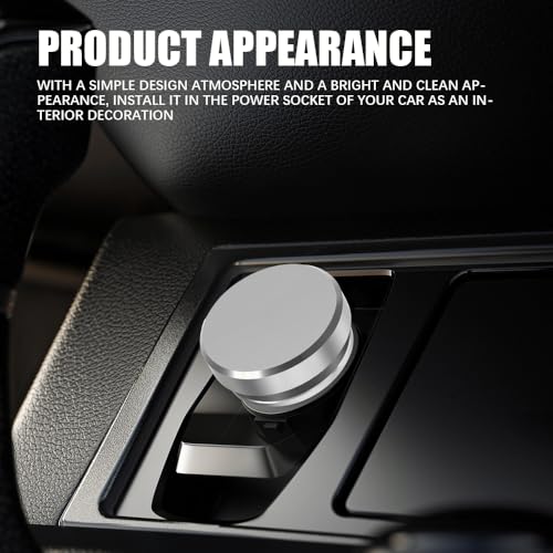 Image of 2PCS Universal Car Cigarette Lighter Plug Cover, Power Outlet Cap, Waterproof Dustproof Aluminum Cigarette Lighter Socket Cover Cap, Car Decoration for Vehicles with 12V Power Source (Silver)