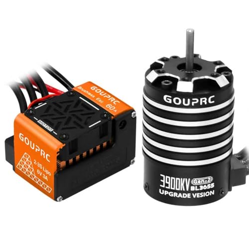 Combo ESC 60A et Moteur BL3655 3900KV Orange pour Voiture RC 1/10