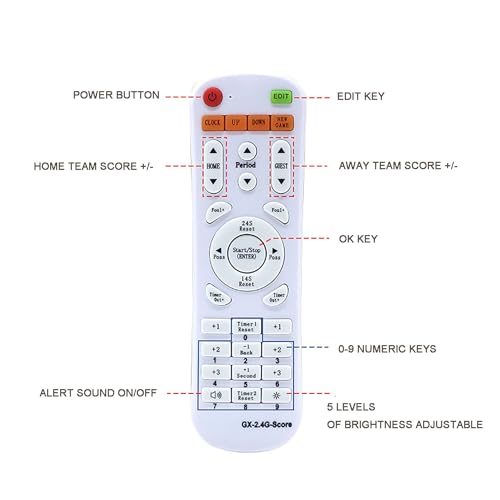 Marcador electrónico multisport LED con control remoto, para baloncesto, fútbol, tenis, bádminton y más, montaje en pared o portátil miniatura 4