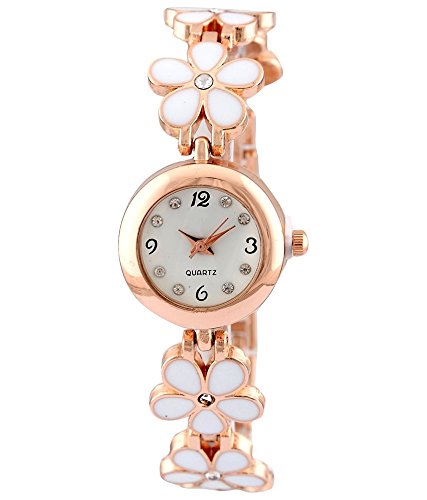 LEMONADE White Stone Studded Flower Wrist Watch for Girls & Women (B0758DW62N) Amazon Price History, Amazon Price Tracker
