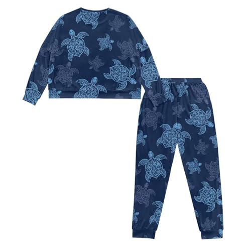 Image of Women's Pajamas Set Soft 2 Piece Loungewear Long Sleeve Pj Set Matching Sleepwear with Pockets for Women Plus Size