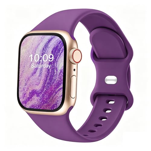 Image of Sport Bands Compatible with Apple Watch Band Women Men 40mm 38mm 41mm 42mm 44mm 45mm 46mm 49mm ,Soft Wristband Waterproof Replacement Strap for iWatch Bands Series 11 10 9 8 7 6 5 4 3 2 1 SE Ultra Purple