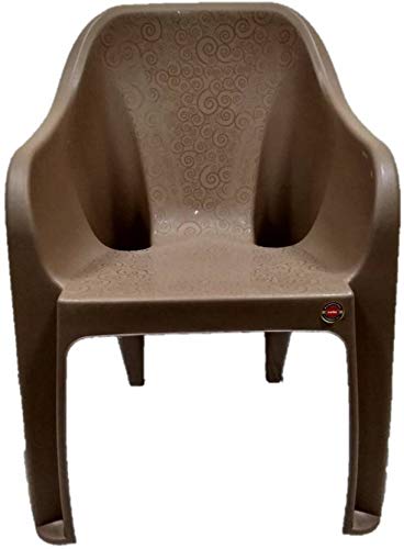 Image of Cello Dynamo Chair Set Pack of 4 - Dark Beige (Plastic) | Strong and Durable | Easy to Clean | Chair for Living Room, Bed Room, Kitchen, Office Room, Outdoor | 3 Years Warranty