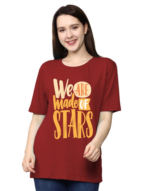 Image of Reifica Women's Printed Oversized Loose Fit Drop Shoulder Tshirts Combo Pack of 2