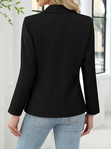 ELLEVEN Women's Long Sleeve Blazer Business Casual 2 Button Office Suit Jacket Slim Fit with Pockets2