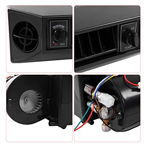 Sicerk Universal 12V 30W Underdash AC Cool Verdampfer, Schwarz, Tragbar, Geräuscharmer Betrieb, Kunststoff, Tischplatte, Luftkühler für Wohnmobile