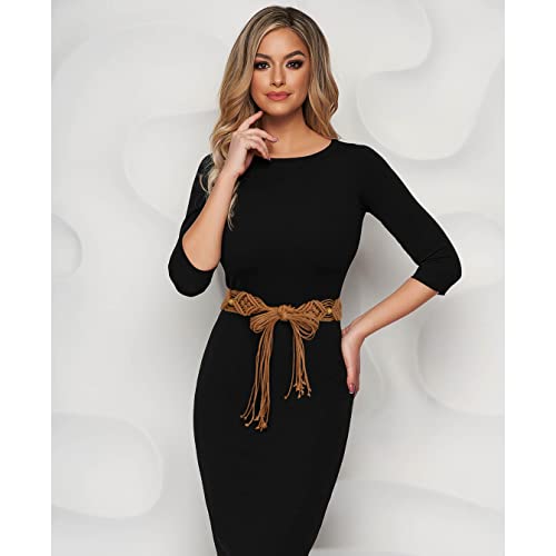 Suyi Boho Braid Belt for Women Bohemian Woven Waist Belts for Dress4