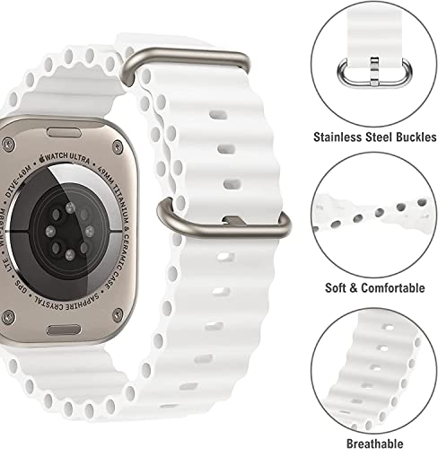 Image of IBS Ultra Seris 8 Smart Watch Men Two Watch NFC Door Unlock Smartwatch Bluetooth Call Wireless Charge Fitness Bracelet (Rubber Strap Ultra-White (RSUW))