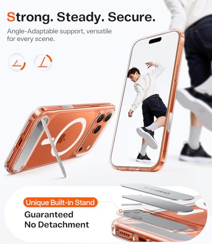 Image of TORRAS Strong Magnetic & Seamless Stand for iPhone 17 Pro Case, Clear