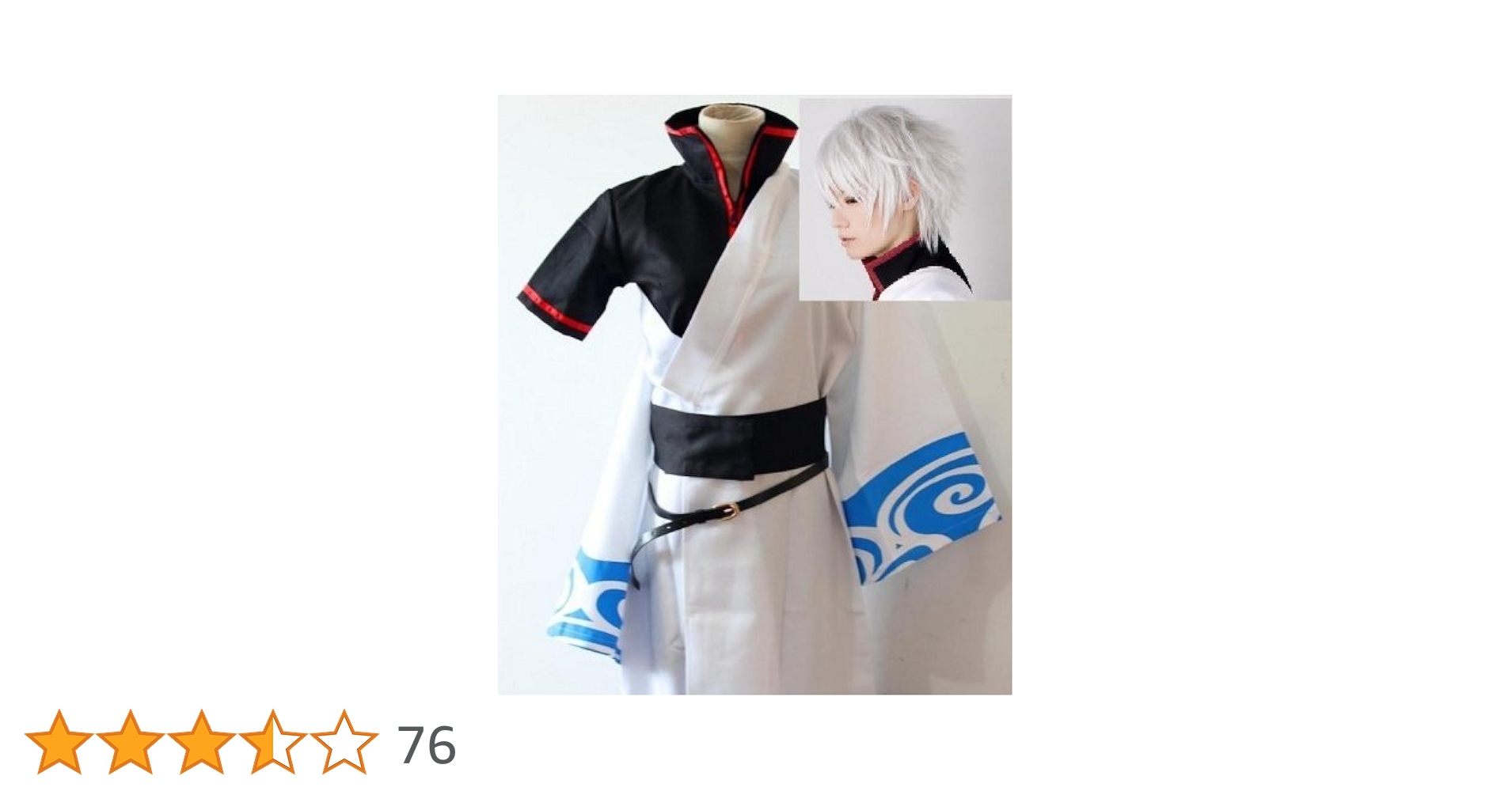 Amazon.co.jp: 銀魂 坂田銀時 風 着物+ウィッグ 6点セット