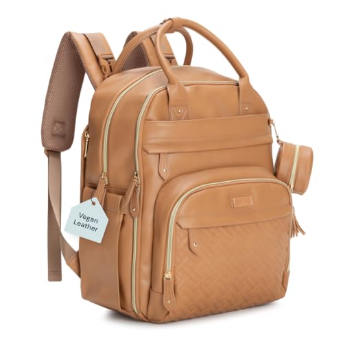 Top 5 Leather Diaper Bag Backpacks: Your Guide 3 BabbleRoo Leather Diaper Bag Backpack - Baby Essentials Travel Baby Bag