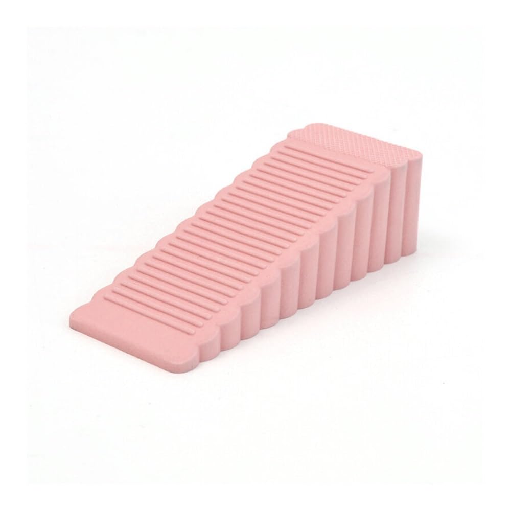 Safety Silicone Door Stoppers Block Wedge Doorstops Home Office Door Rear Retainer Anti-Collision Stopper Practical Household Tool(Pink)