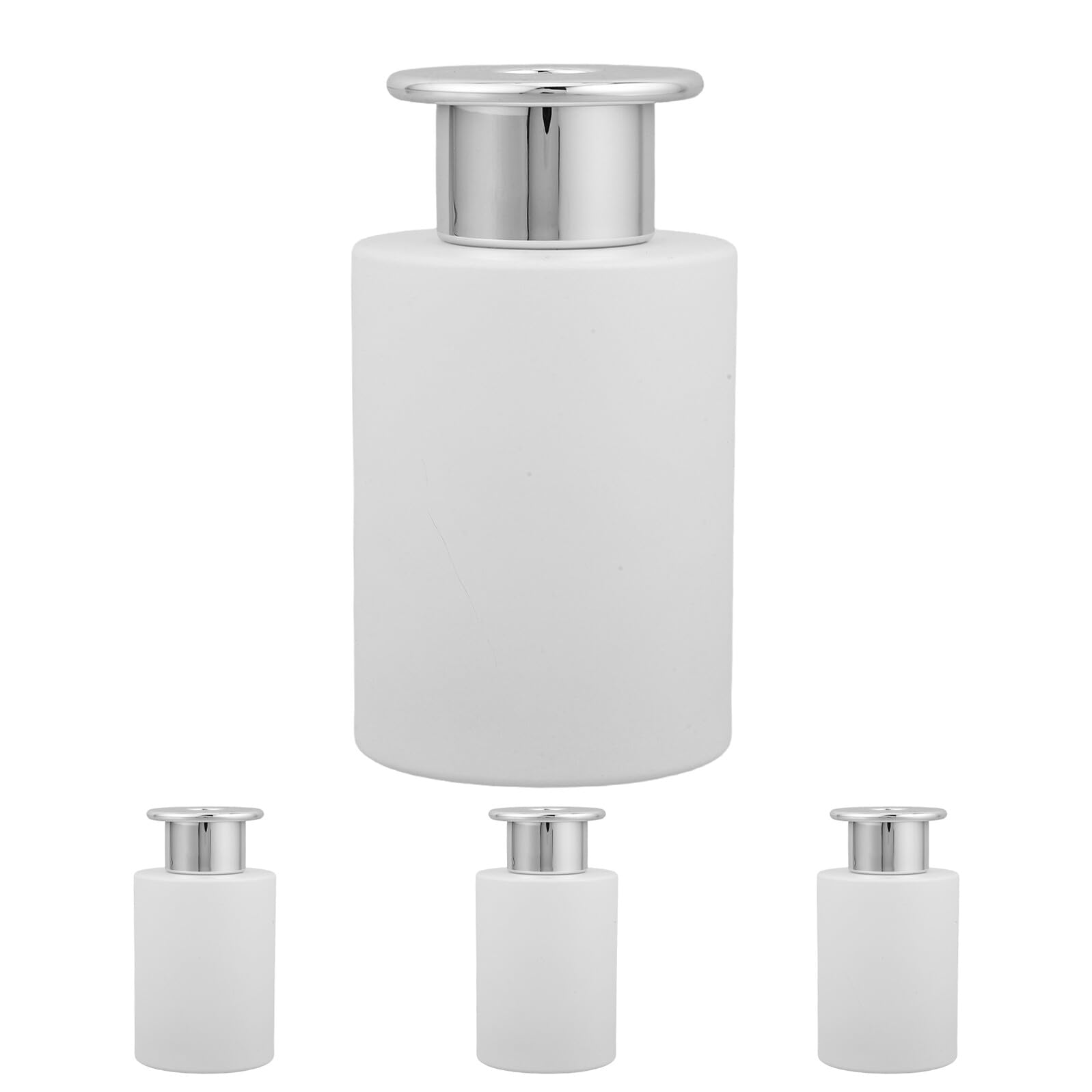 Alasum 4 Pezzi Bottiglia Diffusore per Aromi in Vetro Bianco Opaco 120ml Tappo a Forma di Fungo, Evaporazione Controllata e Design per Ambienti Domestici e Camere da