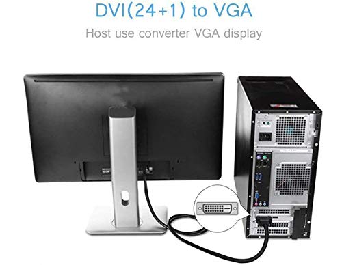 A-Technology Dvi To Vga Cable 5Ft(1.5M) Dvi 24+1 Dvi-D M To Vga Male Gold Plated 1080P With Chip Active Adapter Converter Cable For Pc-Dvd-Monitor-Hdtv-Laptop- Projector (5Ft) #TOP1