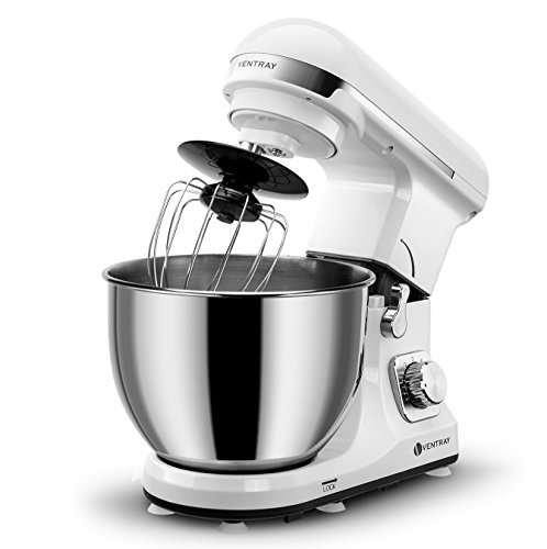 Tech Deals 🔥 VENTRAY Stand Mixer, 4.5-Qt 500W 6-Speed Tilt-Head Food Mixer, Electric Kitchen Mixer with Stainless Steel Bowl, Dough Hook, Whisk and Mixing Beater, White, MK37