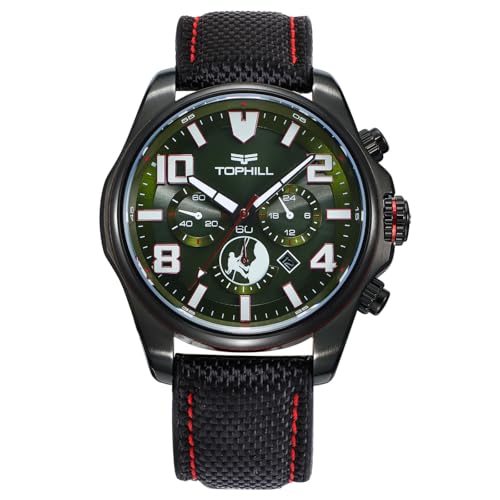 Mens Solar Watch, Eco Chronograph Watch, 47mm Big Face, Luminous Rugged Wrist Watch, Sapphire Crystal Lens, Solar Powered Military Watches for Hiking Climbing Casual2