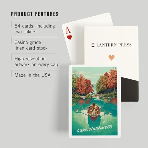 Baraja de 52 cartas tamaño póker Lake Hartwell miniatura 3