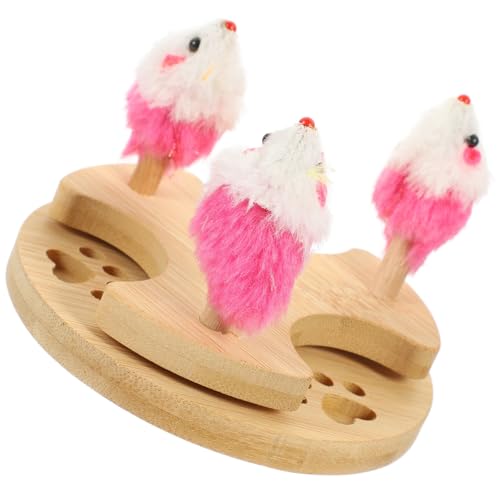 Abaodam Holz Spielzeugmäuse Katzen-Drehteller