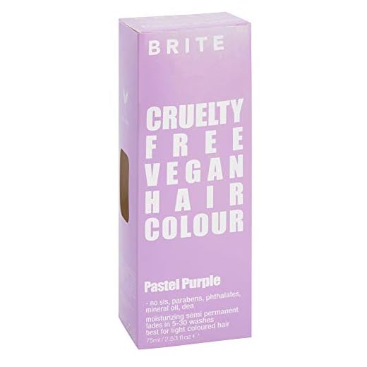 Brite Pastel Purple Semi-Permanent Hair Color - Vegan & Cruelty-Free Hydrating Hair Dye, Lasts Up to 30 Washes (75ml)