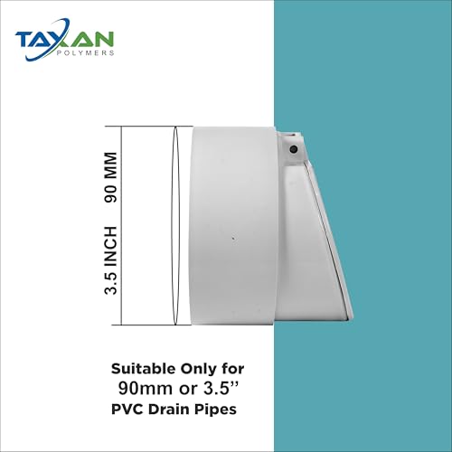 Image of TAXAN 3.5 INCH (90 MM) PVC Non-Return Backflow Valve Anti-Rat, Anti-Snake & Insect Proof Drain Stopper Heavy Duty Sewage Trap with Strainer for Bathroom & Outdoor Pipes