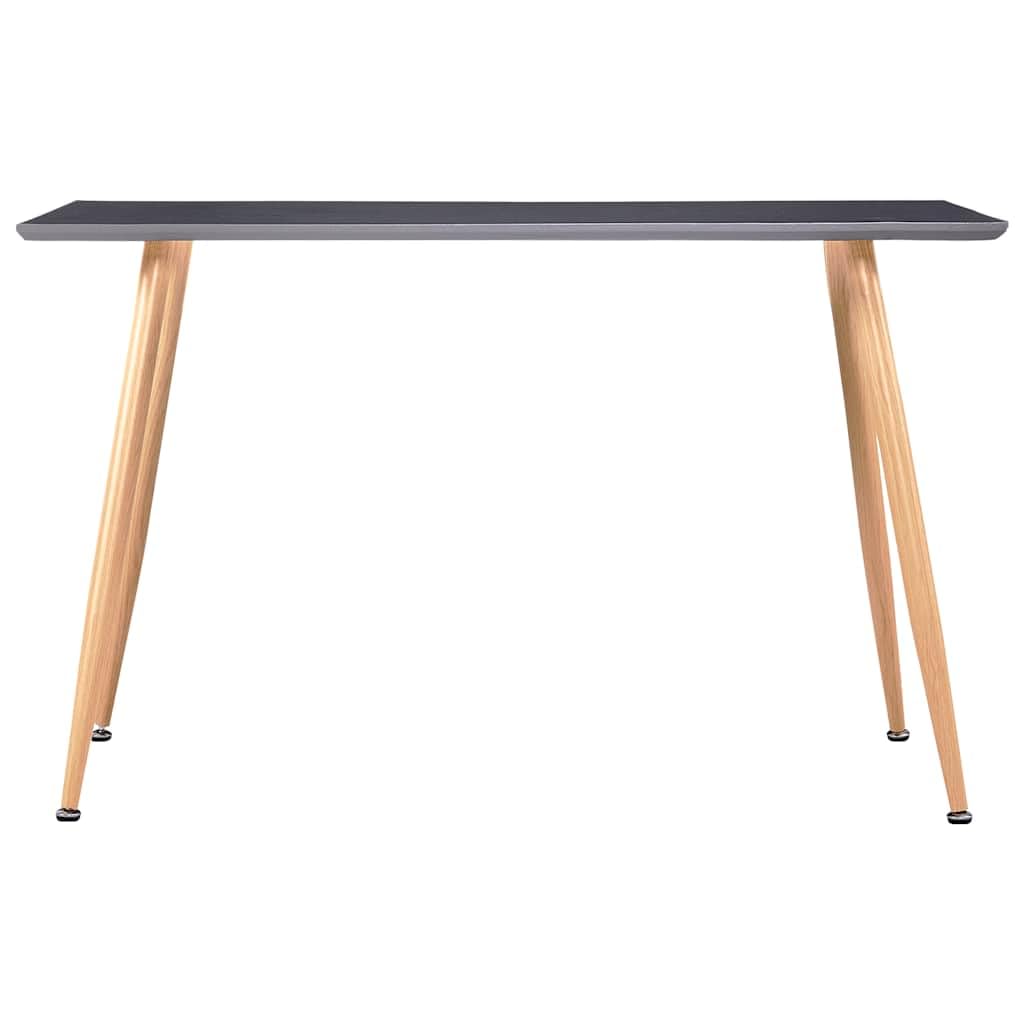 Tavolo da pranzo grigio e rovere, 120 x 60 x 74 cm, MDF e acciaio