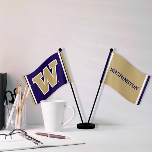 Drapeau de table Washington UW Huskies et drapeaux de bureau miniatures pour intérieur - 5
