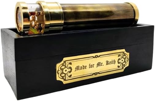 Handcrafted Brass Kaleidoscope in Gift Box – Vintage Antique Design with 3D Mirror Lens, Ideal Gift for Adults, Birthday & Special Valentine's Day Gifts for Men & Women