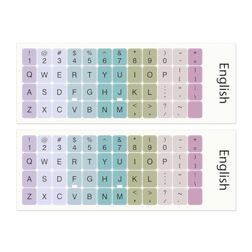 Pegatinas universales de teclado alfabeto inglés Azul miniatura 1
