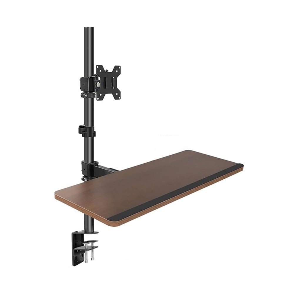 SaryEdge Height - Adjustable Monitor Stand Arm Single Monitor Desk Mount with Keyboard Tray, Height adjustable Monitor Mount arm with C-Clamp Base for most 17",17