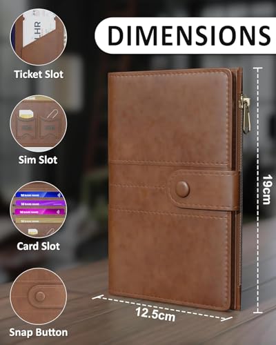 Image of FEDUS Premium Passport Holder for Men, Passport Holder for Women Passport Cover Case Wallet with Card Holder, RFID Protected Travel Accessories Organiser, Faux Leather