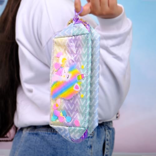 Whimsy Beauty Organic & Safe Blossom Makeup Kit | Safe beauty Set for Girls, Preteens & Teens | Eye Glitter, Lip Cheek Tint, Kids Lip Gloss and Mermaid Brushes | Vegan & Cruelty-Free (Pack of 5)