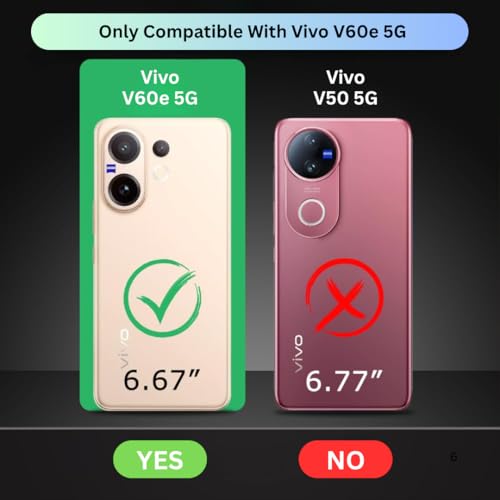 Image of Back Cover Case for Vivo V60e 5G | 360 Protection Mobile Phone Case Mag-Safe | Camera Protection | Vivo V 60e Back Cover | Vivo V60 e 5+G - Black TPU+PC