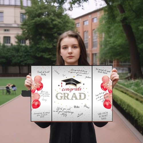 Image of SIHPTO Graduation Guest Book 2026 College Graduation Party Decorations,Red Graduation Signature Book,Class of 2026 Congrats Grad Guest Book Alternative, Graduation Gifts for Her Him
