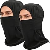 Headshion 2-Pack Cotton Ski Mask Balaclava Face Mask (US, Alpha, One Size, 2 Black)