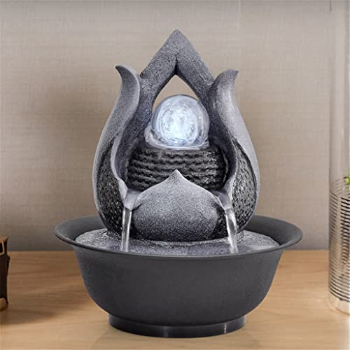 N/A Living Room Water Curtain Wall Lucky Circulating Water Decoration Fountain Landscape Office Wealth Feng Shui Ball Decoration (Color : A, Size : 21 * 21 * 24Cm) #TOP5