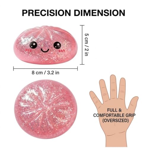 Glitter 𝐏𝐢𝐧𝐤 Squishy Toys, Large TPR Squeeze Toys