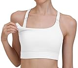 CFRTMTBB Nursing Bras for Breastfeeding Nursing Sports Bra Pregnancy Crop Top Sexy Crisscross Back Workout Yoga Fitness Maternity Sports Bras (White,L)